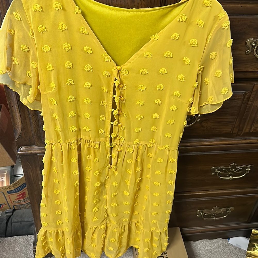 Mustard knee length dress